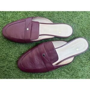 Kate Spade Deep Red Burgundy Caelyn Leather Slip On Loafers Flats Size 8.5B